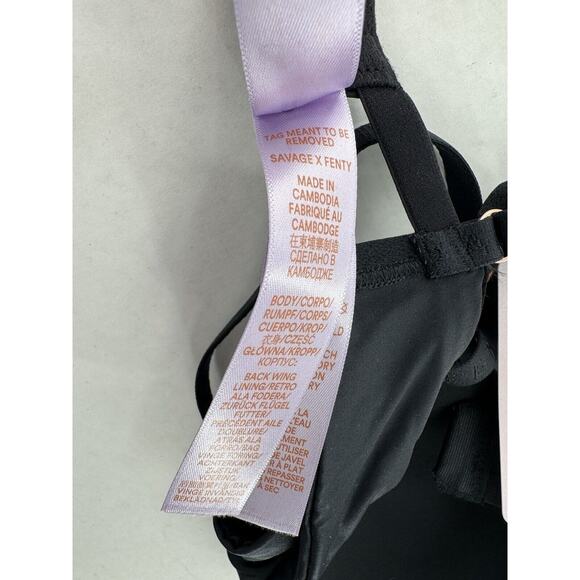 Savage Fenty Xssence T-Shirt Bra Size 32B Black Sexy Cutout Underwire NWT - Picture 11 of 16